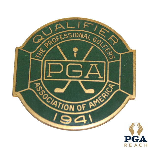 1941 PGA Championship at Cherry Hills CC Contestant Badge - Vic Ghezzi Winner