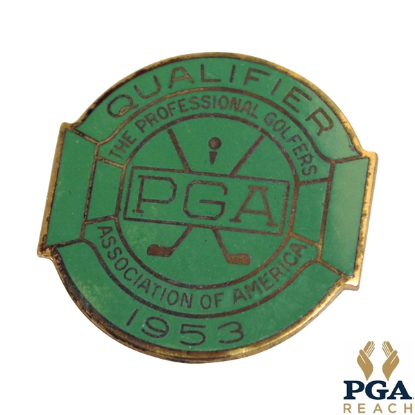 1953 PGA Championship at Birmingham CC Contestant Badge - Walter Burkemo Winner