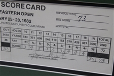 Payne Stewart Signed & Used Doral-Eastern Open Scorecard w/Photo - Framed JSA ALOA