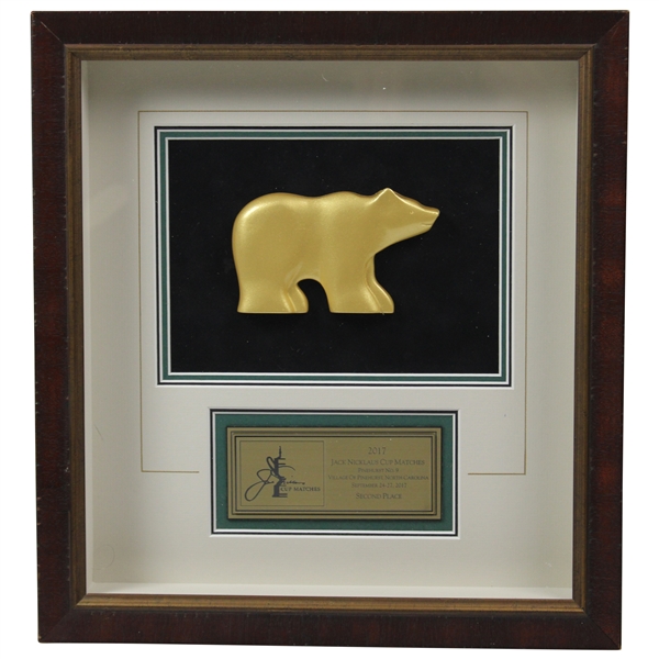 Jack Nicklaus 2017 Cup Matches 2nd Place Trophy Plaque - Framed