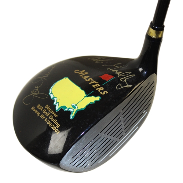 Bob Goalby & Joe Inman Jr. Signed 2002 Masters Logo Mini-Driver - BSA Golf Outing JSA ALOA