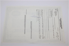 Arnold Palmer Signed 'The Arnold Palmer Co. Common Stock Certificate #AP0553 JSA ALOA