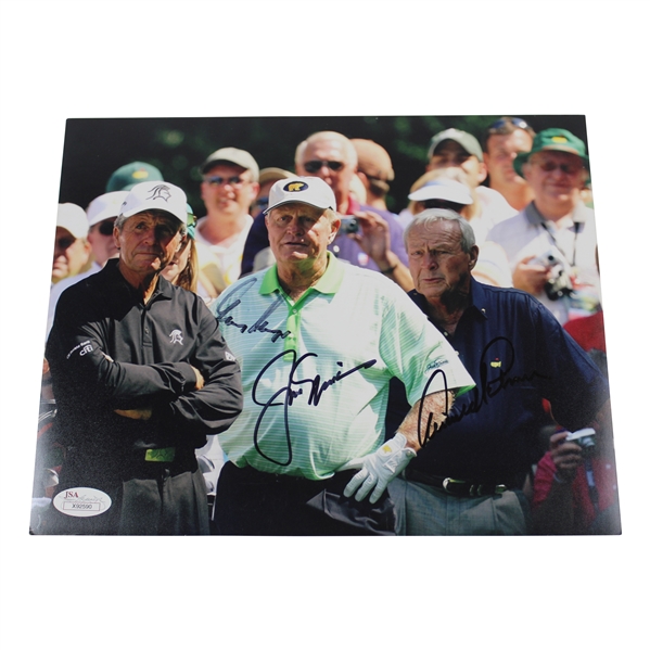 Big 3 Palmer, Nicklaus & Player Signed Masters Honorary Starters Photo JSA FULL #X92590