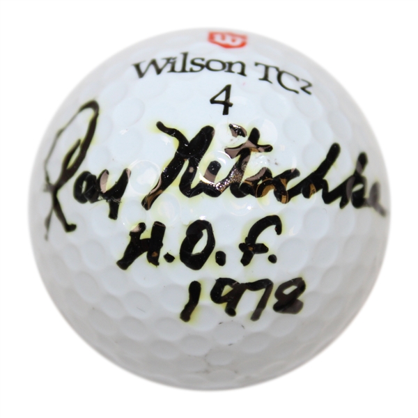 Football HoF Ray Nitschke Signed Wilson TC2 Golf Ball with HoF 1978 JSA #AG05929