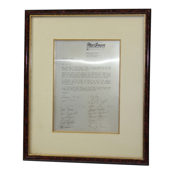 Chi-Chi Rodriguez 1989 Bob Jones Award Congratulatory Plaque from MacGregor