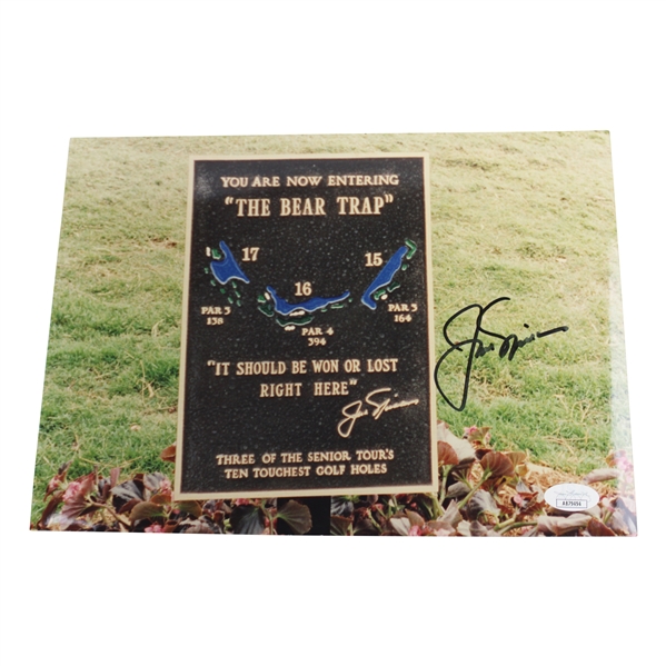 Jack Nicklaus Signed Photo of You Are Now Entering The Bear Trap Sign JSA #AB79494