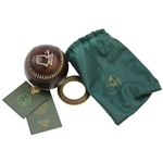 Masters Limited Edition Berckman's Links & Kings Leather Baseball in Drawstring Pouch with Stand