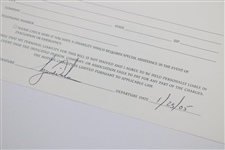 Tiger Woods Signed 2005 Hotel Guest Registration with Alias Name PSA# Z05697