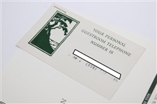 Tiger Woods Signed 2005 Hotel Guest Registration with Alias Name PSA# Z05697