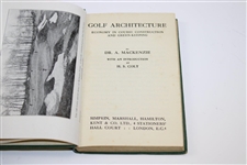 Alister MacKenzie Inscribed 1920 'Golf Architecture' Book With best wishes from the author 