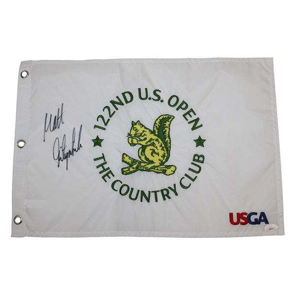 Matthew Fitzpatrick Signed 2022 US Open at The Country Club Flag JSA #AH61379