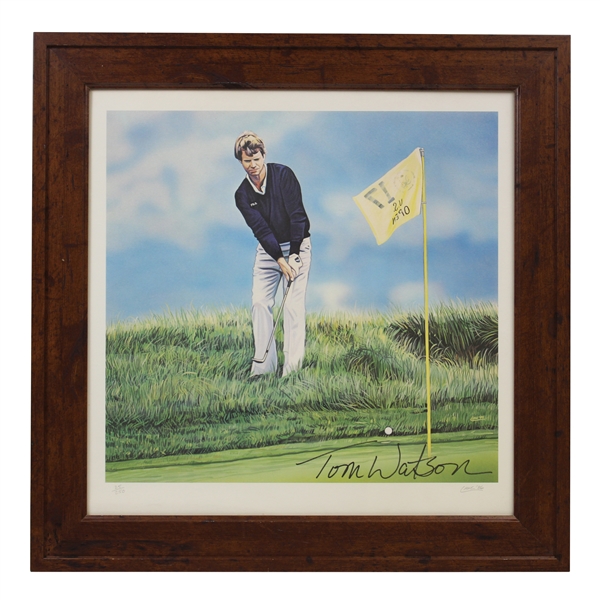 Tom Watson Signed US Open at Pebble Beach 17th Chip Ltd Ed Print 25/250 - Framed JSA ALOA