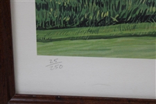 Tom Watson Signed US Open at Pebble Beach 17th Chip Ltd Ed Print 25/250 - Framed JSA ALOA