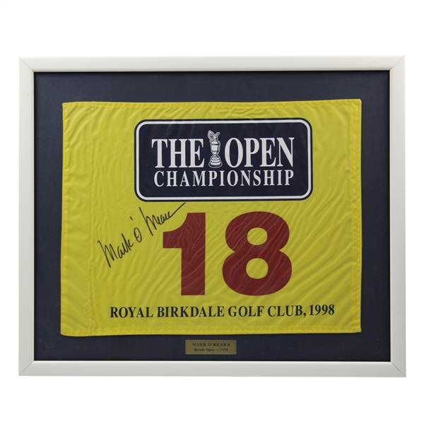 Mark OMeara Signed 1998 The OPEN at Royal Birkdale Flag - Framed JSA ALOA