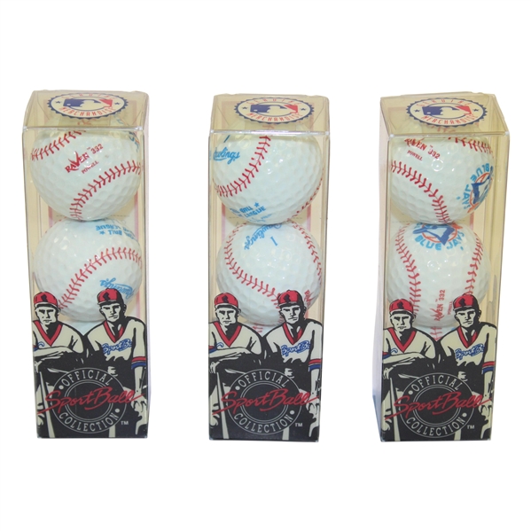 Three (3) Sleeves of Toronto Blue Jays Official SportBall Baseball Themed Golf Balls - Unused