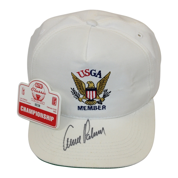 Arnold Palmer Signed USGA Member Hat w/2000 GTE Classic Championship Badge JSA ALOA