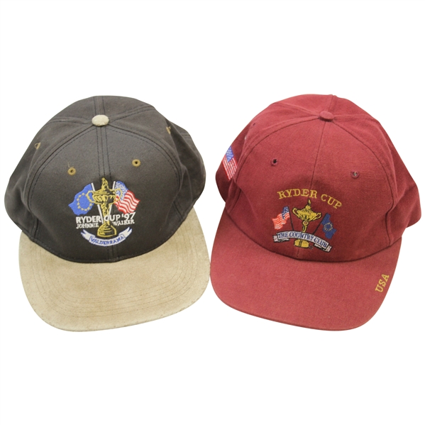 Official 1999 Team USA Ryder Cup Caddy Hat with 1997 Ryder Cup Hat
