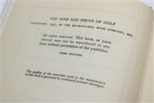 Leo Diegel Signed & Inscribed 'The Nine Bad Shots Of Golf' Book - 3rd Printing JSA ALOA