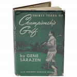 Gene Sarazen Signed 1950 Thirty Years of Championship Golf 1st Ed. Book JSA ALOA