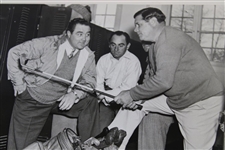 Babe Ruth Pre Golf Match 'This Is My Grip, Monty' Wire Photo w/John Montague - International News Stamp