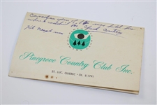 1964 Canadian Open Caddy Bib with Scorecard & Caddie Badge #98