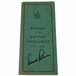 Arnold Palmer Signed 1934-1960 Records of the Masters Tournament Booklet JSA ALOA