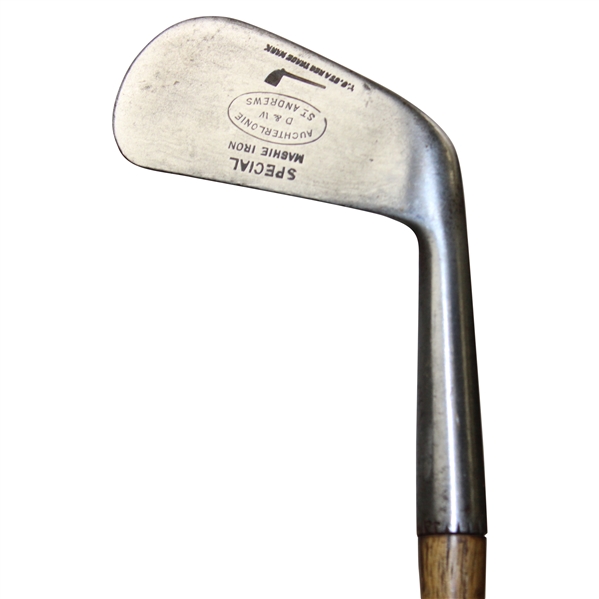 Auchterlonie D&W Stewart Smooth Face Mashie Iron with Shaft Stamp