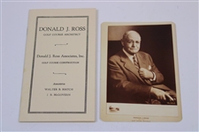 Photo of Donald Ross & Seldom Seen 1930 Booklet Showing Prominent Golf Courses Designed By Ross