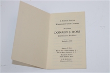 Photo of Donald Ross & Seldom Seen 1930 Booklet Showing Prominent Golf Courses Designed By Ross