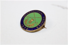 Enameled Lapel Pin- 1932 International Princes With Golf Clubs And A Thistle