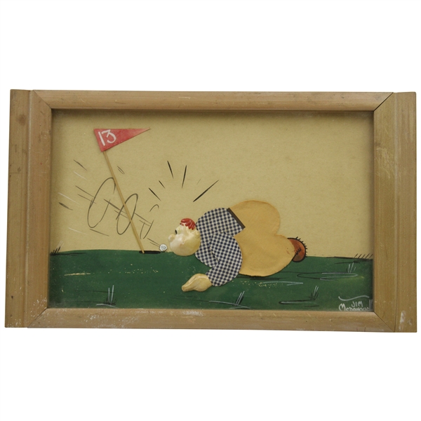 Unique Signed Golf Art Circa 1940S -1950S 