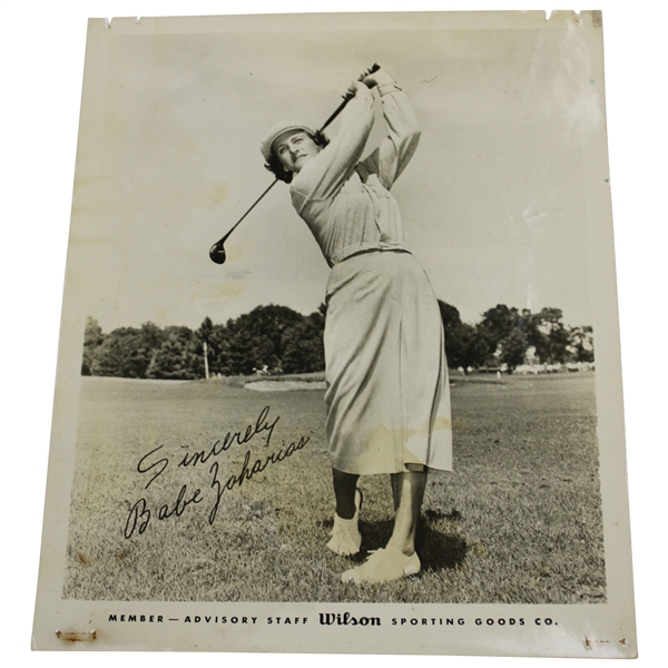Babe Zaharias Wilson Advisory Staff Photo W/ Corner Holes