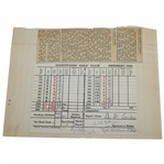 Vintage Bobby Locke Scorecard From His Personal Scrapbook 