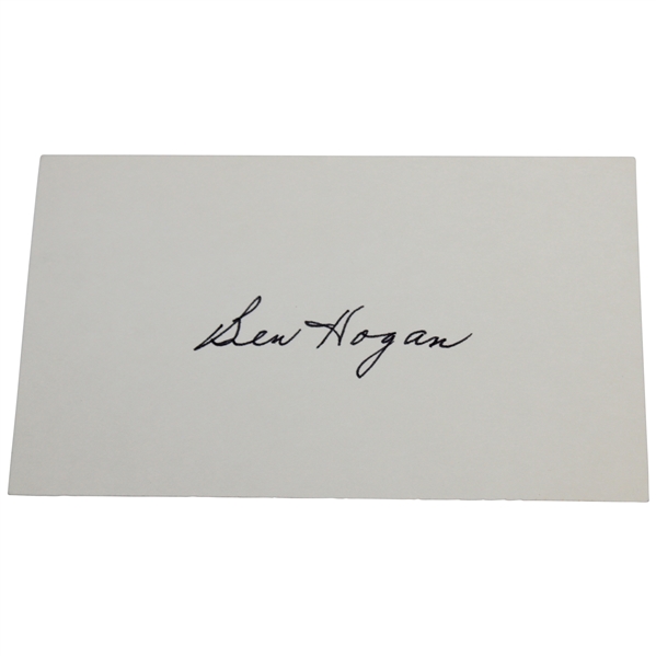 Ben Hogan Signed 3 X 5 w/JSA ALOA