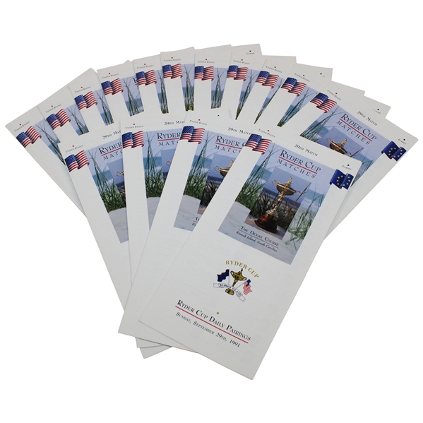 (16) 1991 Ryder Cup Pairing Sheets In Great Condition