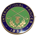 Enameled Lapel Pin- 1932 International Princes With Golf Clubs And A Thistle