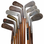Eleven (11) Various Wood Shaft Irons & Putters