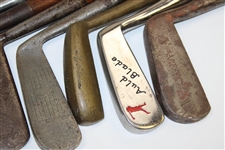 Eleven (11) Various Wood Shaft Irons & Putters