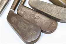 Eleven (11) Various Wood Shaft Irons & Putters