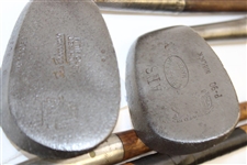 Eleven (11) Various Wood Shaft Irons & Putters