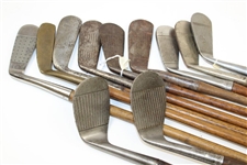Eleven (11) Various Wood Shaft Irons & Putters