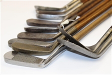 Eleven (11) Various Wood Shaft Irons & Putters