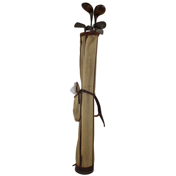 Golf Bag Made by Cliff with Six (6) Woodshaft Clubs