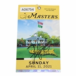 Hideki Matsuyama Signed 2021 Masters Sunday Final Rd Ticket #A06754 JSA ALOA