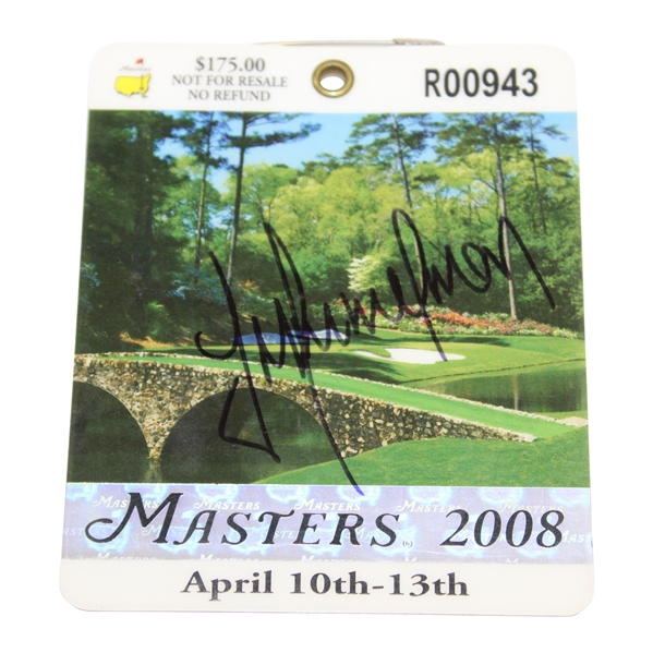 Trevor Immelman Signed 2008 Masters SERIES Badge #R00943 JSA ALOA
