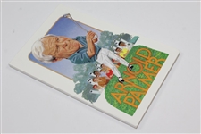Arnold Palmer, Curtis Strange, and Greg Norman caricature notepads