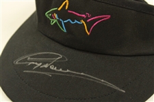 Greg Norman Signed Shark Logo Black Visor JSA ALOA