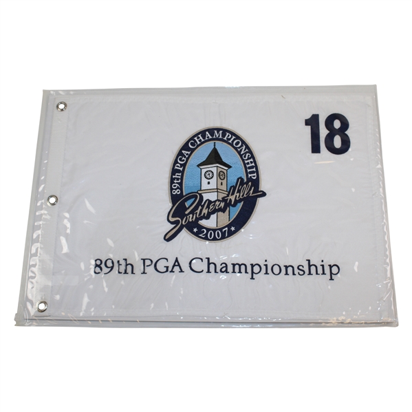2007 PGA Championship at Southern Hills Embroidered White Flag - Tiger Woods Winner