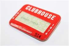 1974 Masters Tournament Clubhouse Badge #514 - Edward Snead - Sam Snead Collection
