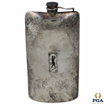 Golf Themed Post-Swing Silver Plate Flask 